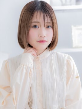 モッズヘア 越谷(mod's hair) ツヤ髪くすみベージュ切りっぱなしボブディh3越谷20代30代40代