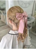 編み込みポニーテール