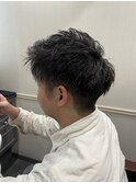 ツーブロック×アップバングショート