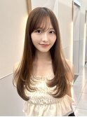 ロングレイヤーワンカールシースルーバング