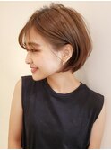 丸みボブ/丸みショート/小顔/長め