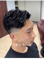 ヒロギンザ 池袋東口店(HIRO GINZA)&nbsp;ラルフカール高めにテーパーフェードを入れて強めの毛流れパーマ