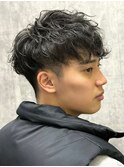 無造作スパイラル×フェードマッシュ