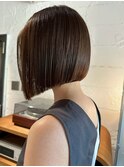 ボブヘアミニボブブラウンカラーボブ