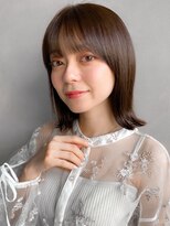 リヤン 表参道(lyann) イメチェンうるツヤ斜めバングピンクベージュ結べるボブ前髪