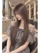 アース 大曽根店(HAIR&MAKE EARTH)&nbsp;ハッシュカット×ミルクグレージュでつくる艶ロング