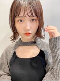 うぶバング/オン眉/カーキグレージュ/大人かわいい[東銀座/銀座]