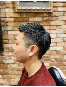 ヒロギンザバーバーショップ 丸の内店(HIRO GINZA BARBER SHOP) 奥さん人気No. 1 ツーブロックアップバングショート