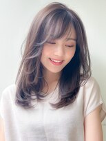 アグノス 青山(Agnos) ★小顔ワンカールレイヤーカットデジタルパーマチェリーブラウン