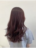 ロングレイヤー×ブリーチなしチェリーピンク