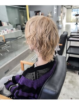 ノード(NODO) ハイトーンウルフ＋スパイラルパーマ