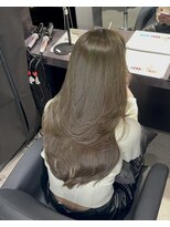 ワン バイ ジエクト(One by The Ect)&nbsp;ワンカールで決まるレイヤー髪質改善カラーオリーブベージュ