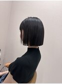 ボブ 切りっぱなし ミニボブ 小顔 縮毛矯正 三宮 髪質改善