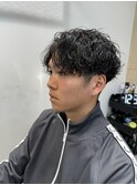波巻きスパイラルパーマシャドウパーマメンズマッシュカット渋谷