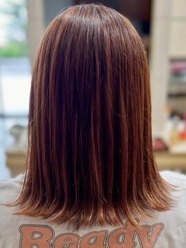 ヘアークリアー 春日部 大人可愛いハイライトをいかしたオレンジカラー/30代40代50代