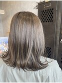 オリーブベージュ大人可愛い透明感立体感×エアストレート
