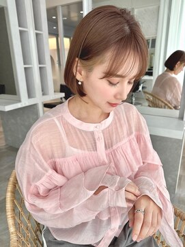 アール ヘアー デザイン(r hair design) 小顔見せショートベージュカラーブリーチしない透明感カラー