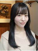 【 顔まわりカット 】オリーブグレージュ 艶カラー 透明感カラー