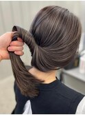 ミルクティーベージュダブルカラーハイライトバレイヤージュ