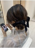 お団子ツインヘアアレンジ/ヘアアレンジ/博多美容室/お団子ヘア