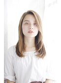 ナチュラルかきあげストレートスタイル
