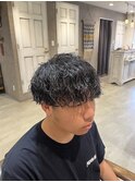 波巻きパーマ