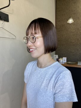 サンズヘアー(3’s hair) ＊襟足すっきりミニボブ×透明感カラー×グレージュ＊