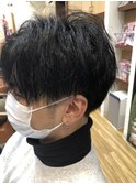メンズセンターパート