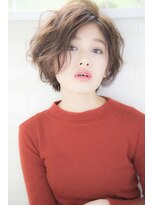 小顔ショートボブ丸みショート×アッシュオリーブネイビーグレー