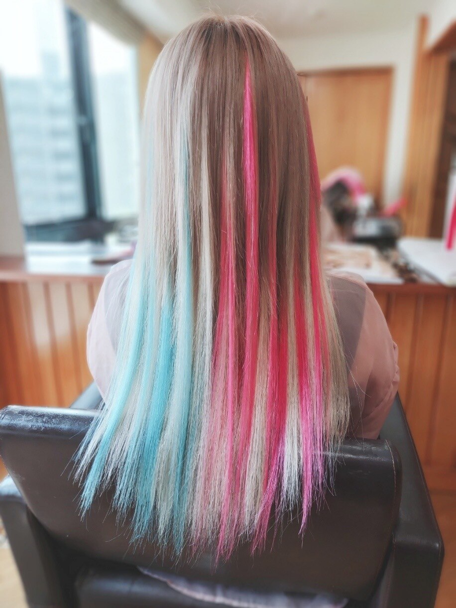 ピンク×水色 ツートン♪：L186275157｜エクステンション クーチャー