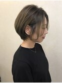 丸みショート ショートボブ グラデーションカラー