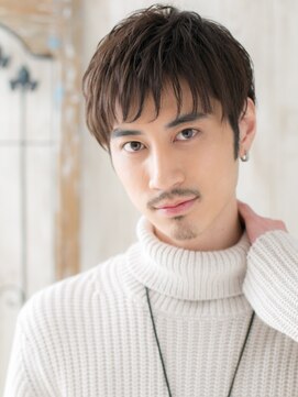 モッズヘア メン 新所沢店(mod's hair men) オリーブベージュのアンニュイパーマ耳だしショートb新所沢