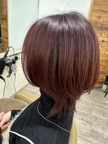 ヒラソル(girasol)&nbsp;顔まわりレイヤーボブ/ラベンダーブラウン/水素カラー