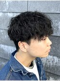 ツイストスパイラルメンズカットパーマ波巻きスパイラルパーマ