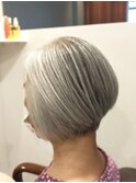 40代50代60代/ショートボブ/大人ショート/素敵グレイヘア