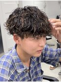 名古屋栄波巻きスパイラルパーマツイスト刈り上げマッシュメンズ
