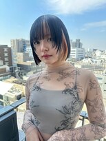 ボブ+レイヤーカット+デザインカラー