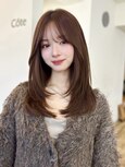 美髪レイヤーカット/顔まわりレイヤー/くびれミディアムレイヤー