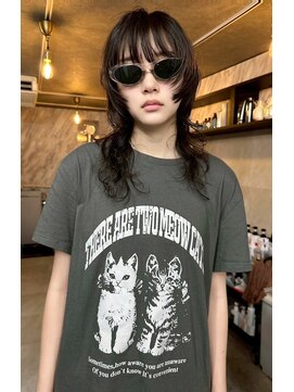 パレット 難波(Palette) セミロングアンブレラカラーミニウルフショートウルフ前髪50代