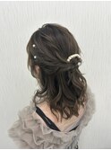 ハーフアップ/お呼ばれヘア/ゆるふわヘア