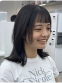 ◎小顔顔まわりレイヤーオン眉ロングミディアム似合わせ前髪