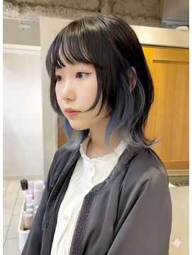 テトラ バイ ネオリーブ 横浜西口店(tetra by neolive) ブルーカラーインナーカラーグラデーションレイヤーN