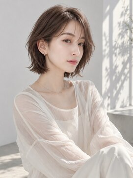 ノラ ギンザ(NORA GINZA) 切りっぱなしボブ×レイヤー×くびれ×前髪あり30代40代50代60代