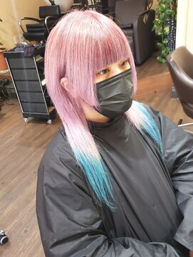 サムブリッジ(SOMEBRIDGE) ★虚式ヘアカラー  のピンク×水色【SOMEBRIDGE亀有】