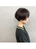 #刈り上げマッシュショート×グレーブラック
