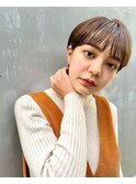 【Arigate山中】小顔マッシュショート×ミルクティーブラウン