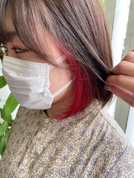 アン(Hair make un) 【インナーカラー】レッドインナーカラー♪♪