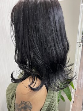 ウェグ 難波(WEG) グレーブラック ダークトーン ブルーブラック 韓国ヘア ウルトワ