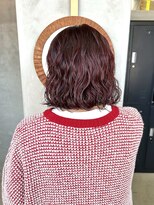 テトヘアー(teto hair) ボブパーマ レッドブラウン ウェーブ