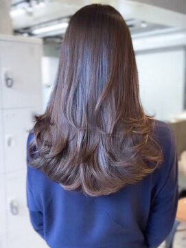 レノラ 本町(LENORA) ウェーブパーマこなれミディ前髪レイヤーカット長めバング